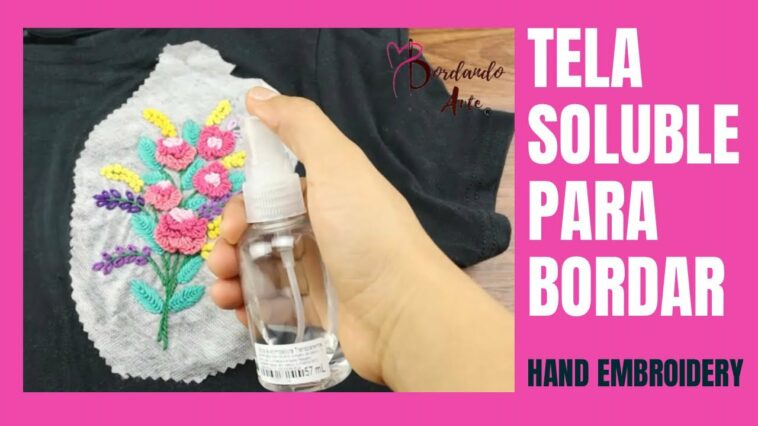 SOLUBLE FABRIC FOR EMBROIDERY | TELA SOLUBLE PARA BORDADO A MANO EN PLAYERA NEGRA