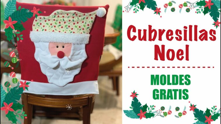 Tutorial Cubresilla con carita de Noel - MOLDES GRATIS