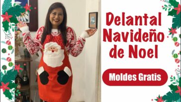 Tutorial Delantal Navideño Noel (MOLDES GRATIS)