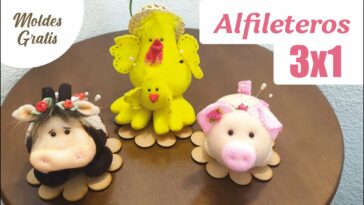 Tutorial - Fáciles Alfileteros 3X1  (MOLDES GRATIS)