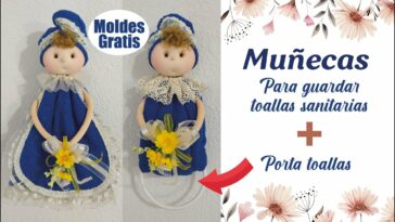 Tutorial - Muñeca para guardar toallas sanitarias + Muñeca porta toallas pequeña (2X1 MOLDES GRATIS)