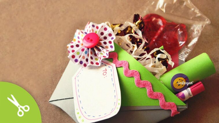 Vasito de papel + dulces + regalito + carta ~ detalle SUPER facil