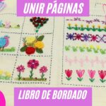 bordar punto festón entrelazado y unir páginas del libro de bordado