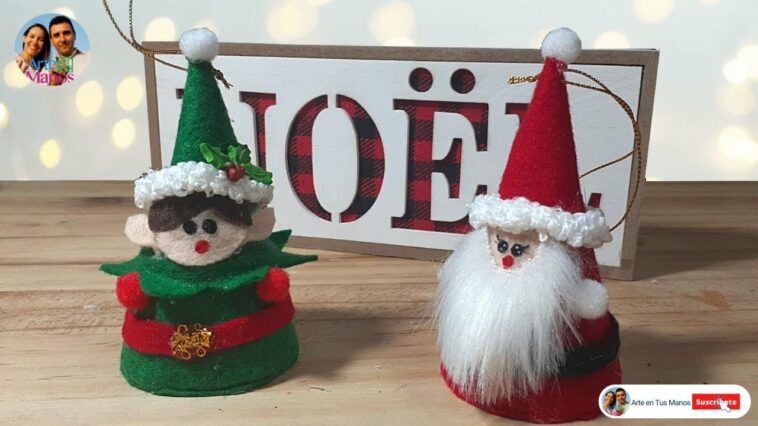 ?Cómo Hacer SANTAS Y ELFOS Para Decorar en Navidad, Tutorial con Arte en Tus Manos