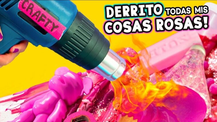 Derretí TODOS mis MATERIALES DE ARTE ROSAS para hacer esto ? ✄ Craftingeek