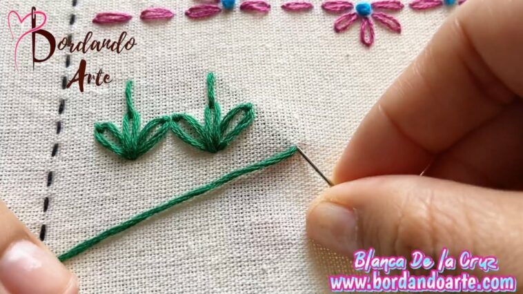 BORDADO A MANO PUNTADA DECORATIVA FÁCIL | HAND EMBROIDERY EASY STITCH NEW DESIGN