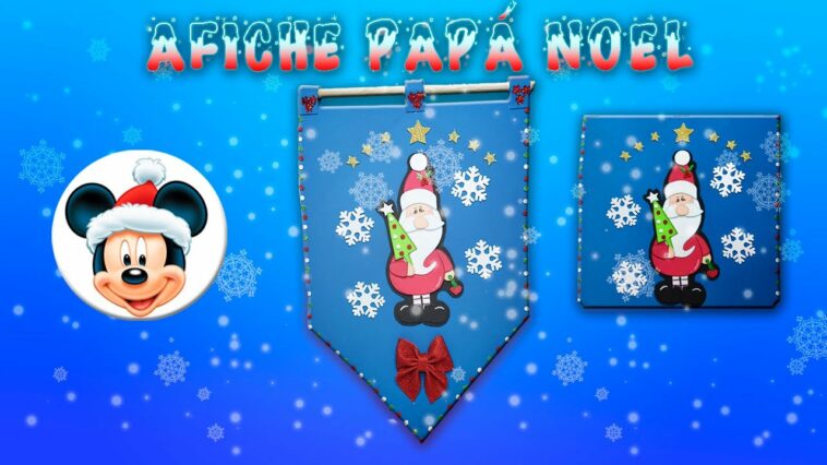 AFICHE DE PAPÁ NOEL EN FOAMI O GOMA EVA - MOLDES GRATIS