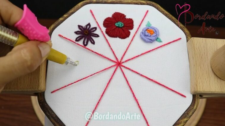 BORDADO A MANO PARA PRINCIPIANTES FLORES FÁCILES | HAND EMBROIDERY FOR BEGINNERS EASY FLOWERS