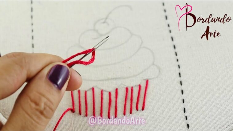 BORDADO A MANO PUNTADAS PARA CUPCAKE | HAND EMBROIDERY EASY STITCH UNIQUE DESIGN