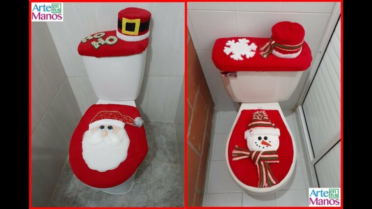 ?☃️Cómo Hacer JUEGOS DE BAÑO NAVIDEÑOS, Santa Claus y Muñeco de Nieve ☃️?