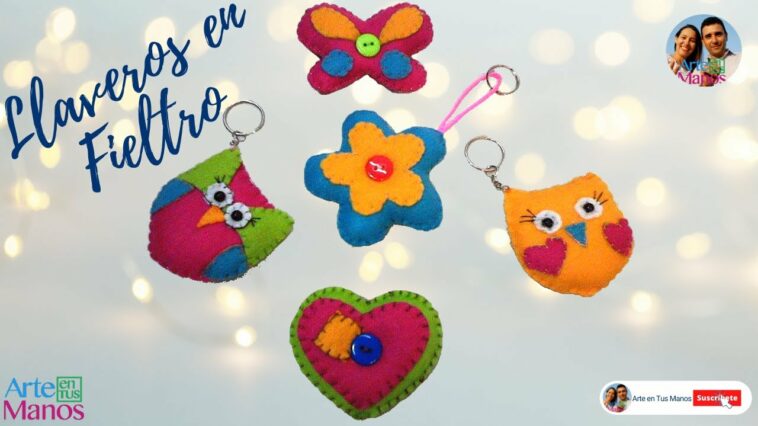 ?Cómo Hacer LLAVEROS EN FIELTRO FÁCILES - Búhos, mariposas, flores y corazones