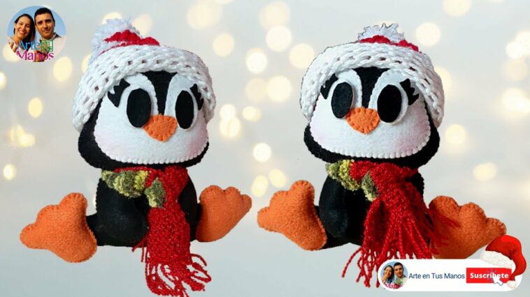 ??Cómo Hacer un PINGÜINO NAVIDEÑO fácil con Arte en Tus Manos?