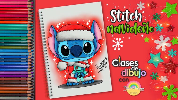 Cómo dibujar a STITCH NAVIDEÑO - CLASES DE DIBUJO CON RICARDO