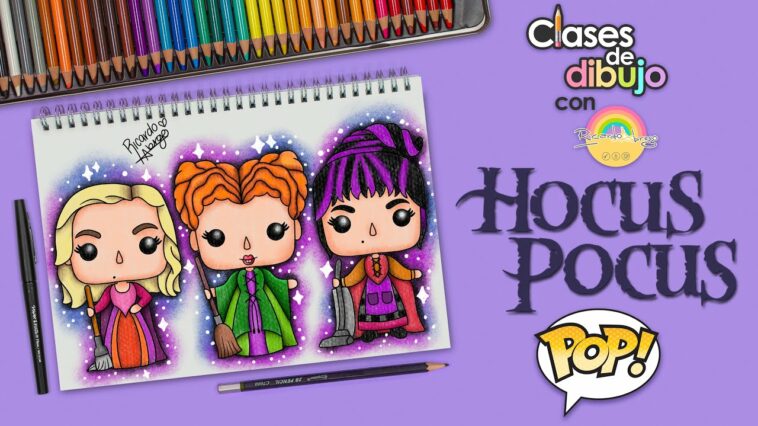 Cómo dibujar a las BRUJAS de HOCUS POCUS de FUNKO POP! - CLASES DE DIBUJO CON RICARDO