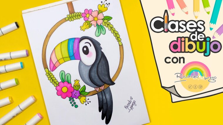 Cómo dibujar un HERMOSO TUCÁN - CLASES DE DIBUJO CON RICARDO