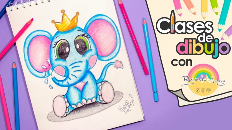 Cómo dibujar un lindo ELEFANTE - CLASES DE DIBUJO CON RICARDO