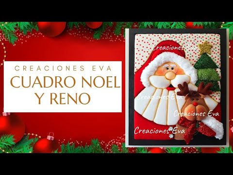 Cuadro Noel Y Reno Técnica Patchwork