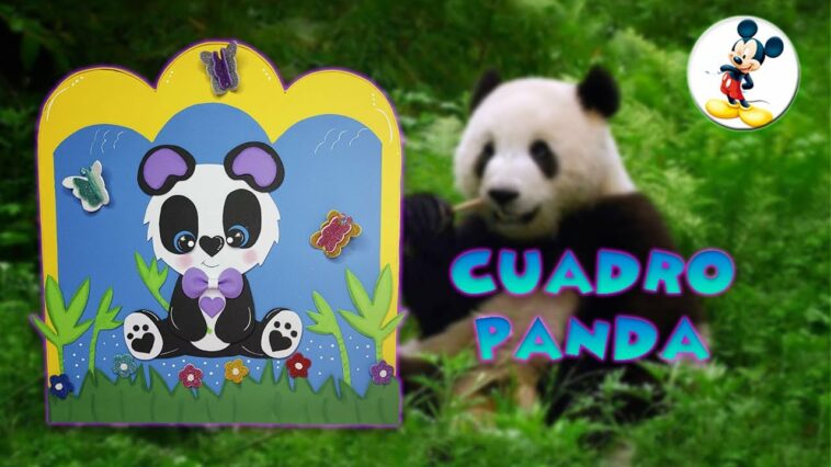 Cuadro de Panda en Foami o Goma Eva - Molde Gratis