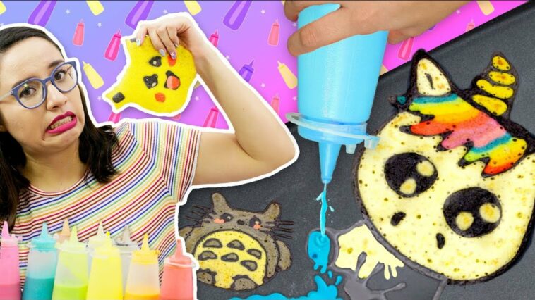 DIBUJOS QUE SE COMEN!! ?✨ PANCAKE ART CHALLENGE *Gracioso* ? ✄ Craftingeek