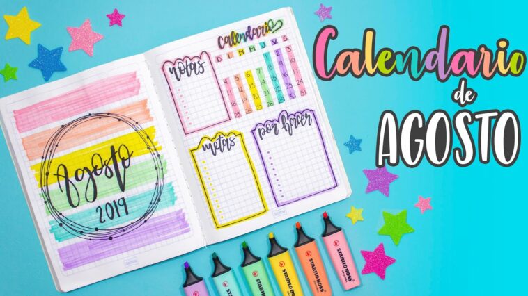 DIY: Haz tu Calendario y planeador de AGOSTO - bullet journal