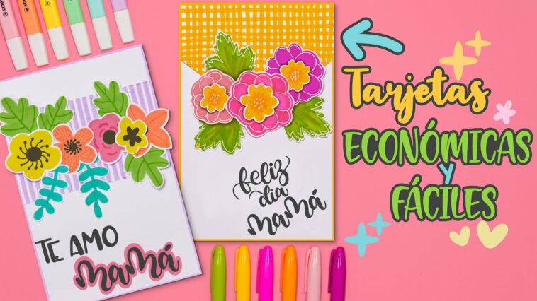 DIY: Hermosas TARJETAS hechas solo con MARCADORES - DÍA DE LAS MADRES