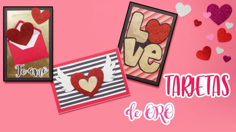 DIY: TARJETAS del amor y la amistad de ORO - ESPECIAL DE SAN VALENTÍN