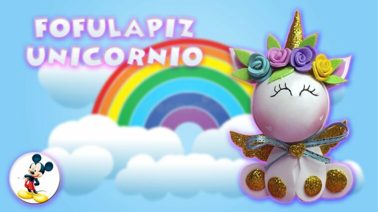 FofuLapiz de Unicornio en Foami o Goma Eva - Moldes Gratis