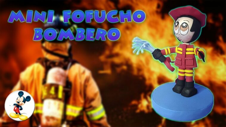 Mini Fofucho Bombero en Foami o Goma Eva - Moldes Gratis