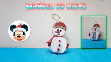 Muñeco de Nieve en Foami o Goma Eva - 5 Minutos