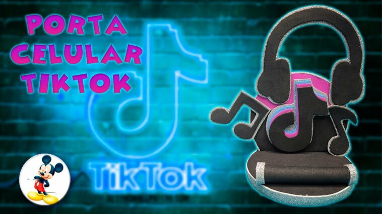 PORTA CELULAR DE TIKTOK EN FOAMI O GOMA EVA - MOLDE GRATIS