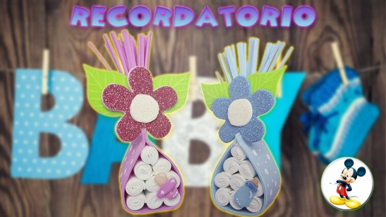 Recordatorio Baby Shower para Niño y Niña en Foami  o Goma Eva - Molde Gratis