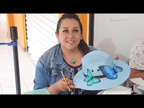 Sombreros Pintados con Mariposas