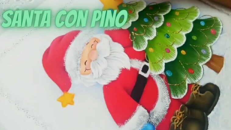 Adornos Navideños / Santa con Pino