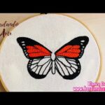 BORDADO A MANO DE MARIPOSA MONARCA CON AGUJA MÁGICA | PUNCH NEEDLE EMBROIDERY BUTTERFLY