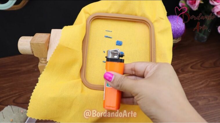 BORDADO A MANO SIN NUDOS TRUCO CON ENCENDEDOR | HAND EMBROIDERY WITHOUT KNOTS