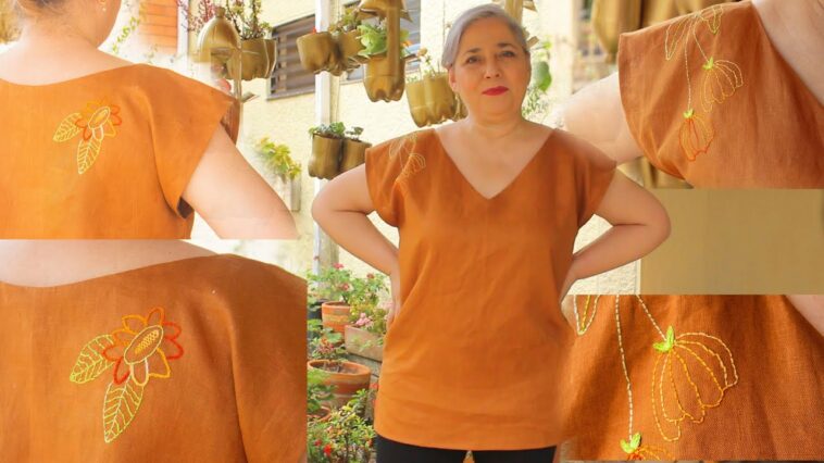 Blusa súper fácil de hacer, inspirada en el huipil mexicano y en la manta guajira