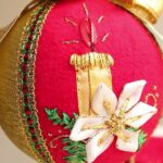 Bordado a mano Navideño con  cintas /Bolas o esferas/Embroidery Christmas Ornaments