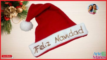 ?Cómo Hacer un GORRO NAVIDEÑO SENCILLO, Paso a Paso con Arte en Tus Manos