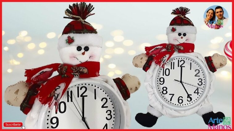 ?Cómo decorar un RELOJ NAVIDEÑO con Muñecos de Nieve☃️