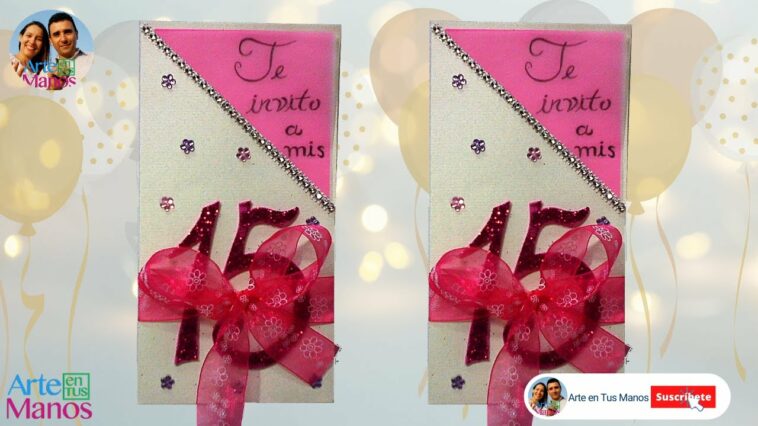 Cómo hacer una TARJETA DE INVITACIÓN para 15 años (QUINCEAÑERA)