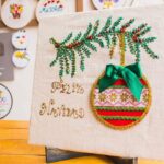 Cuadro Navideño, bordado a mano/Reutilizando un Cd/Hand embroidery special Christmas ornaments