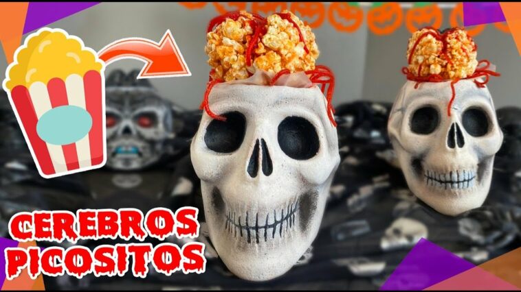 ? Deliciosos Cerebros picositos en cráneos increíbles ? Halloween DIY? Brain PopCorn