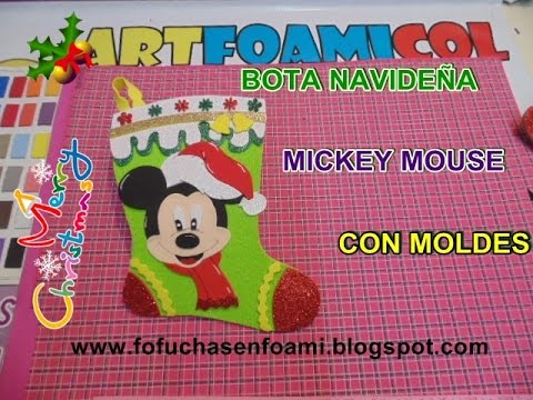 NUEVA BOTA NAVIDEÑA MICKEY MOUSE DE DISNEY EN FOAMY CON MOLDES