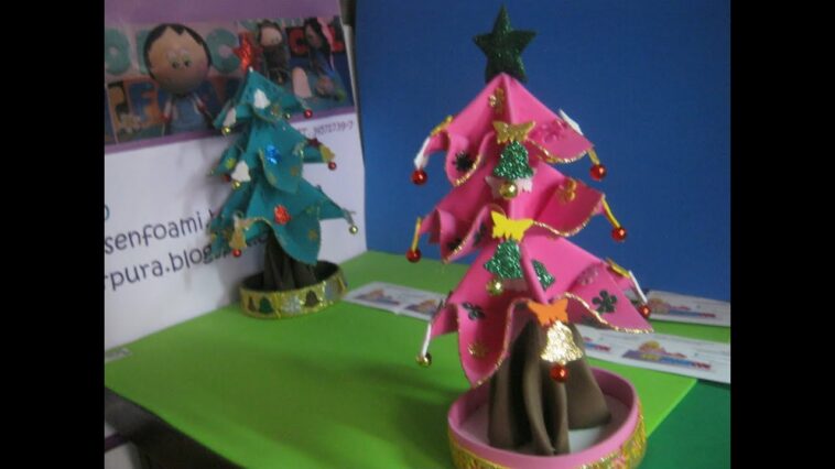 Navidad BARBIE Arbolito Fofucho Rosado Decorativo Foami Gomaeva tree Pink Artfoamicol Patrones.AVI