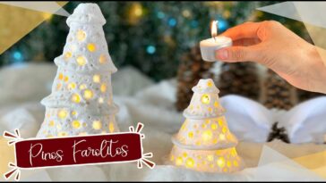 ?Pinos Faroles Navideños ⛄?hechos con Pasta Moldeable ? ChuladasCreativas