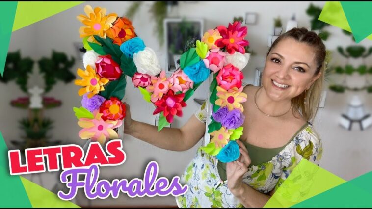 ?Vamos hacer algo muy lindo y Fácil  para Mamá ? ?? Letras 3D con muchas flores de papel