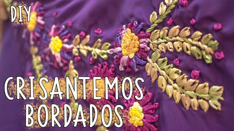 Aprende Bordado a mano con cintas paso a paso :Flores con Puntada pistilo