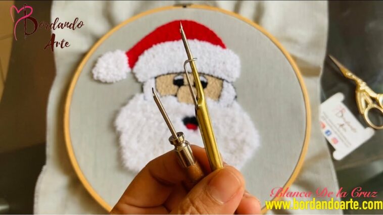 BORDADO A MANO CON AGUJA MARAVILLOSA PAPÁ NOEL | HAND EMBROIDERY WITH WONDERFUL NEEDLE