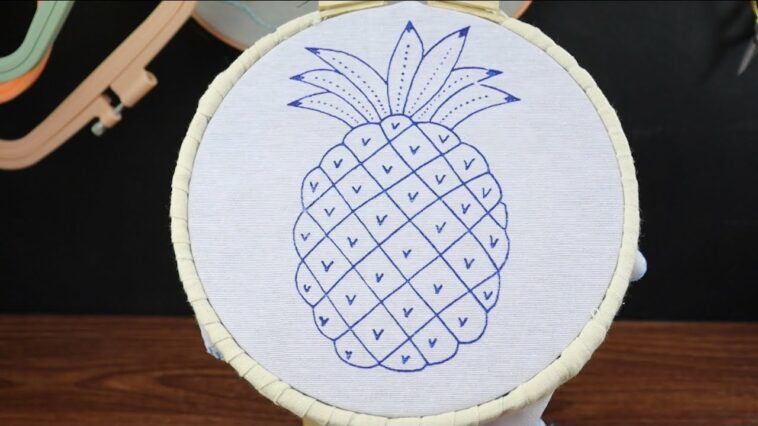 BORDADO FANTASÍA PUNTADA FÁCIL PARA PIÑA | FANTASY EMBROIDERY EASY STITCH FOR PINEAPPLE