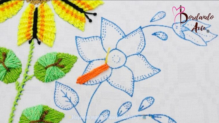 BORDADO FANTASÍA PUNTADAS PARA FLORES | FANTASY EMBROIDERY EASY STITCHES TO FLOWERS